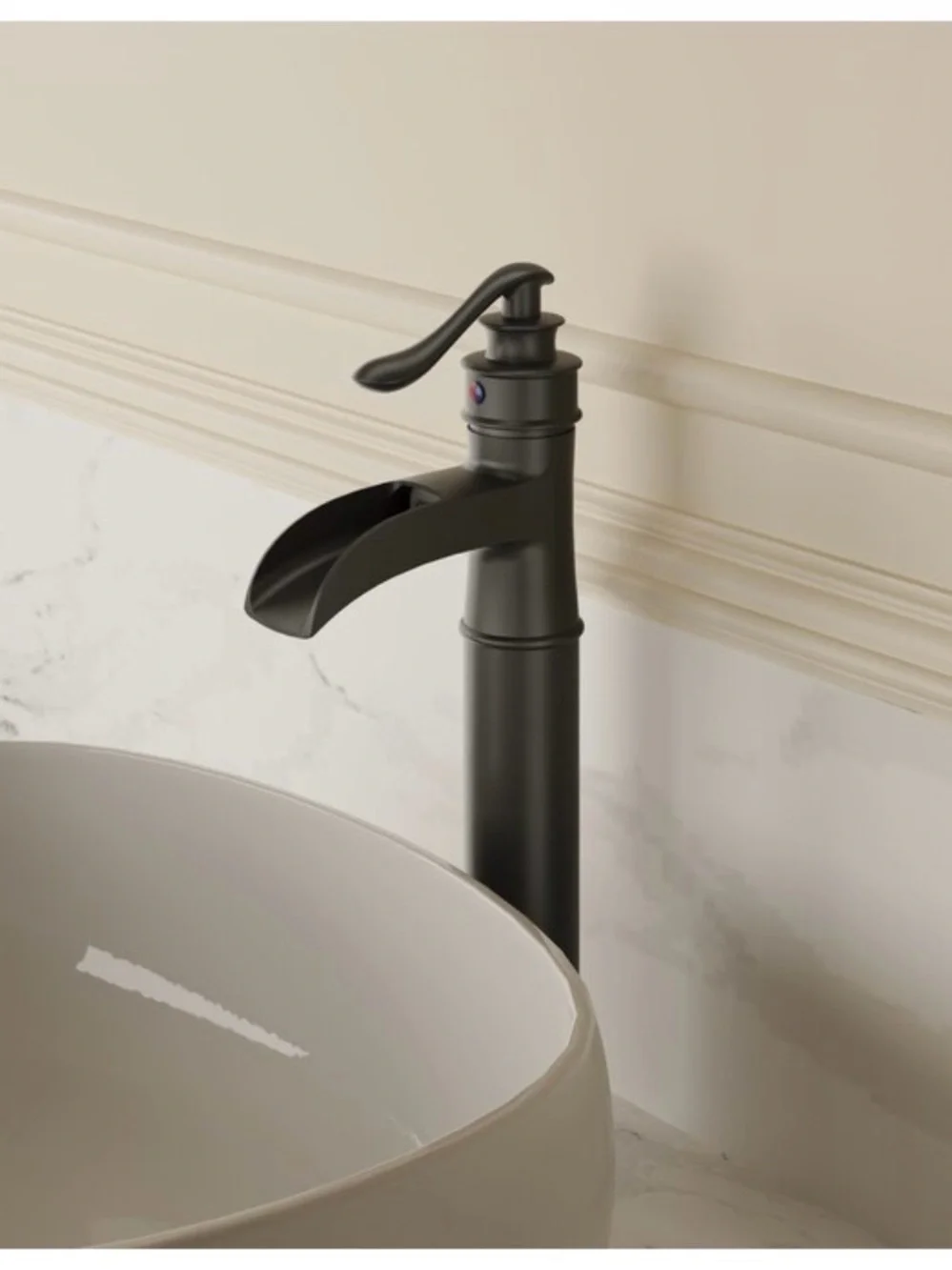 New BWE Matte Black Waterfall Vessel Faucet